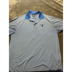 FootJoy Mens Golf Polo Robert Trent Jones‎ Golf Trail Blue Striped xl